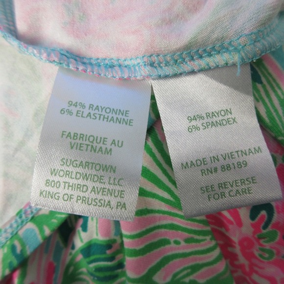 Lilly Pulitzer Parigi Romper Mini Dress M Green Floral V Neck Resort 436 - Picture 5 of 11